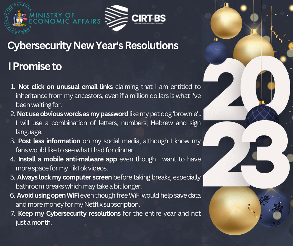 Seven (7) Cybersecurity New Year's Resolutions
